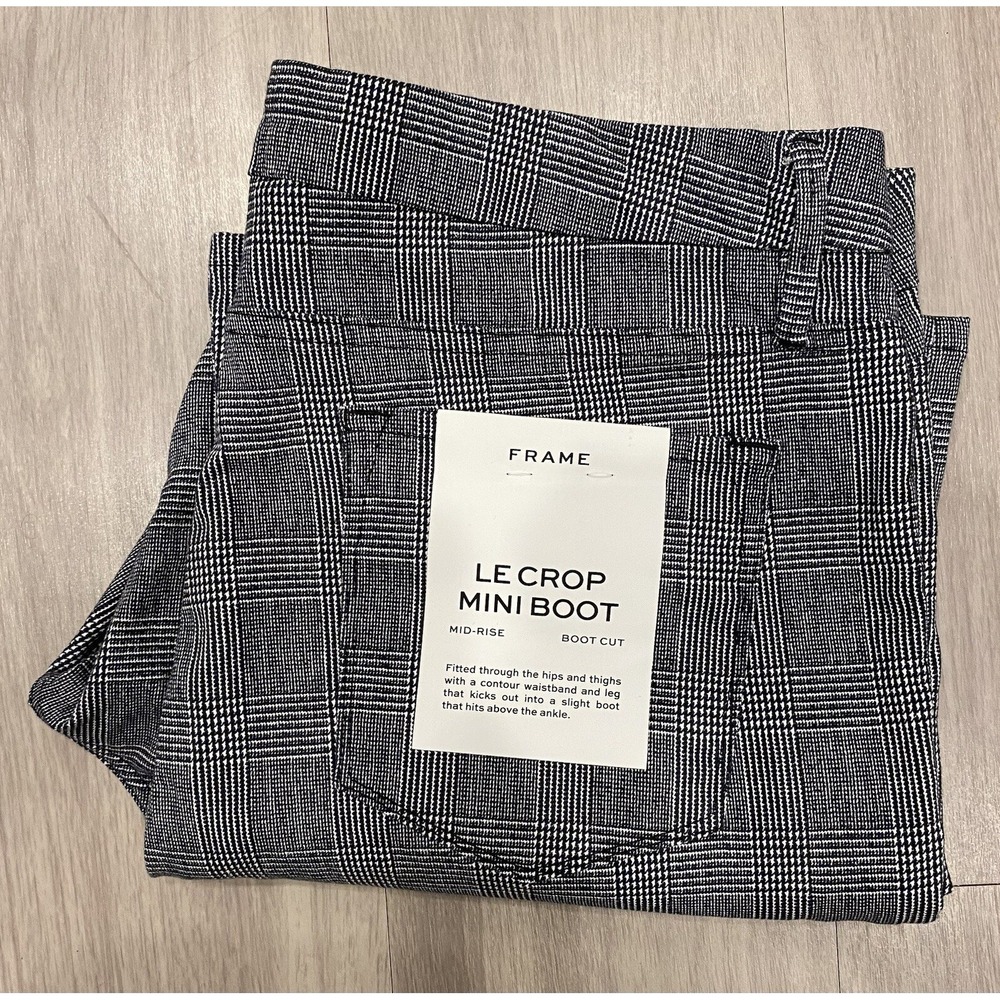 NEW Frame Le Crop‎ Mini Boot Houndstooth Flared Pants Contemporary 34 NWT $298